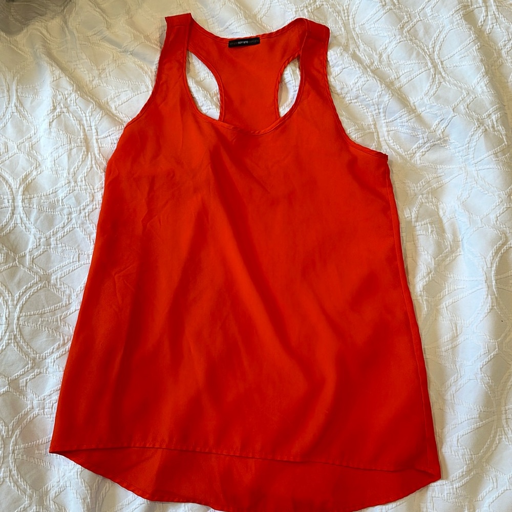 Red orange racerback blouse tank size small